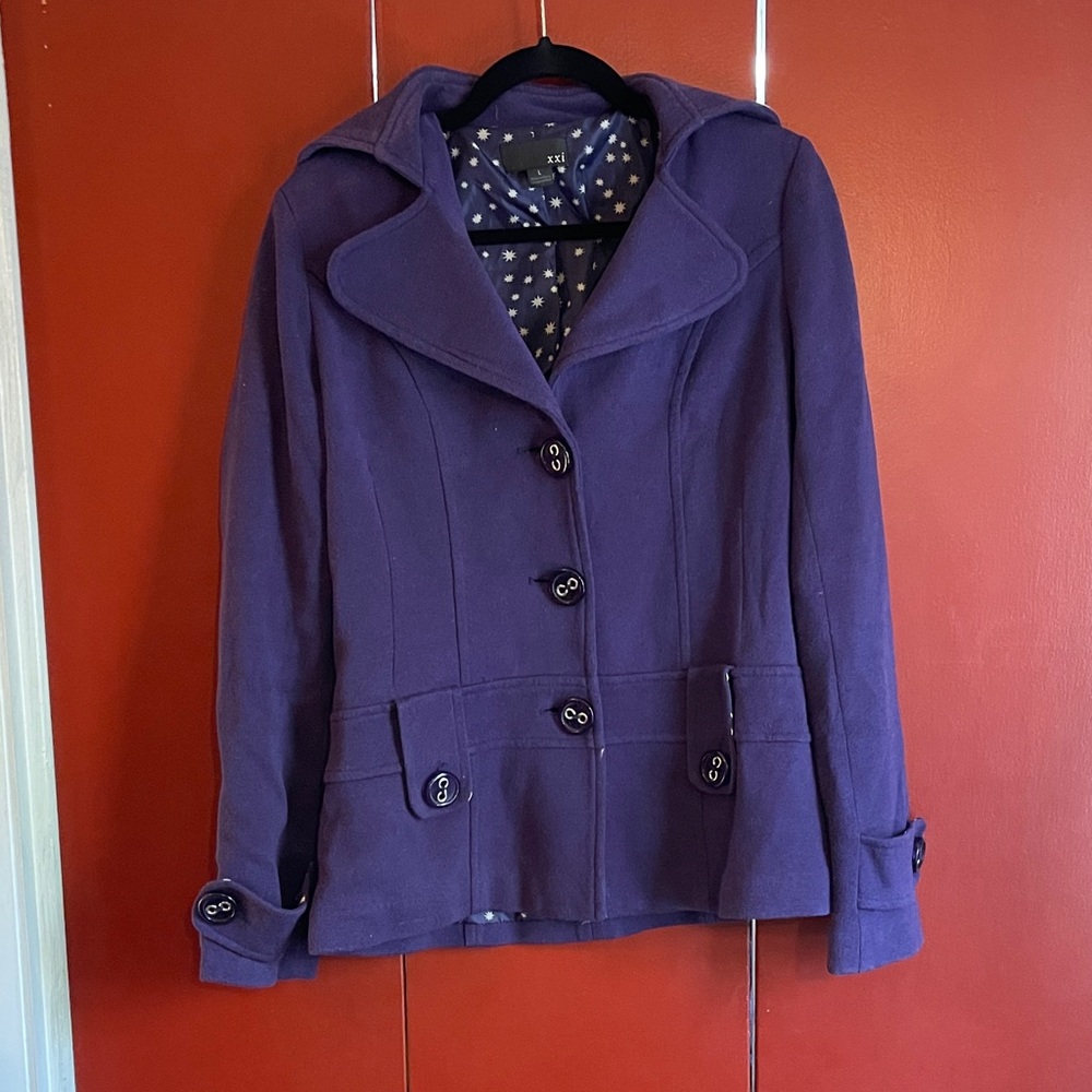 Forever 21 Deep Purple Pea Coat